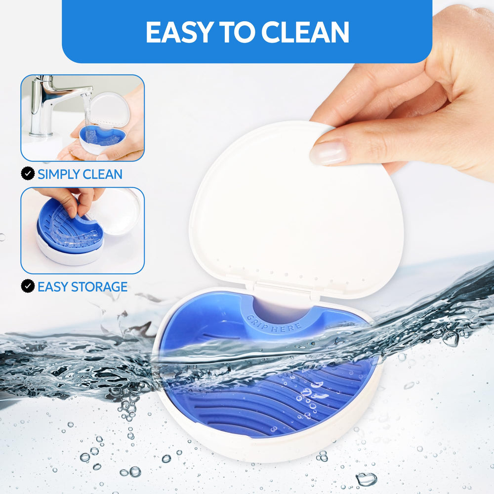 DIMEDI denture storage case displayed with dental accessories