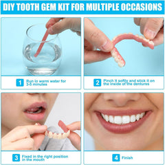 Tools and accessories included in the denture kit.