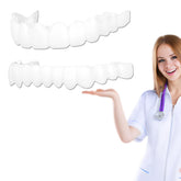 Temporary adjustable dentures - top and bottom, white