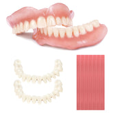 DIY dentures kit components laid out on a clean surface