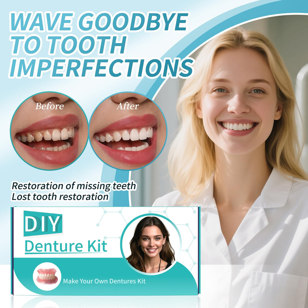 Full denture components laid out for customization