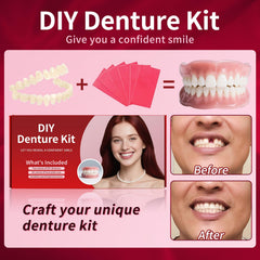 At-home denture kit components and resin teeth