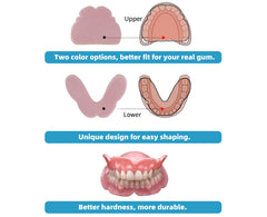 Durable gum material in light red and dark red