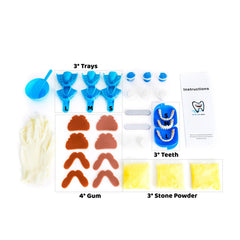 Three sets of 28 synthetic resin teeth for large, standard, and small sizes