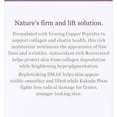 Close-up of DMAE ingredient highlighted for firming