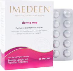 Close-up of Derma One tablets showing texture.
