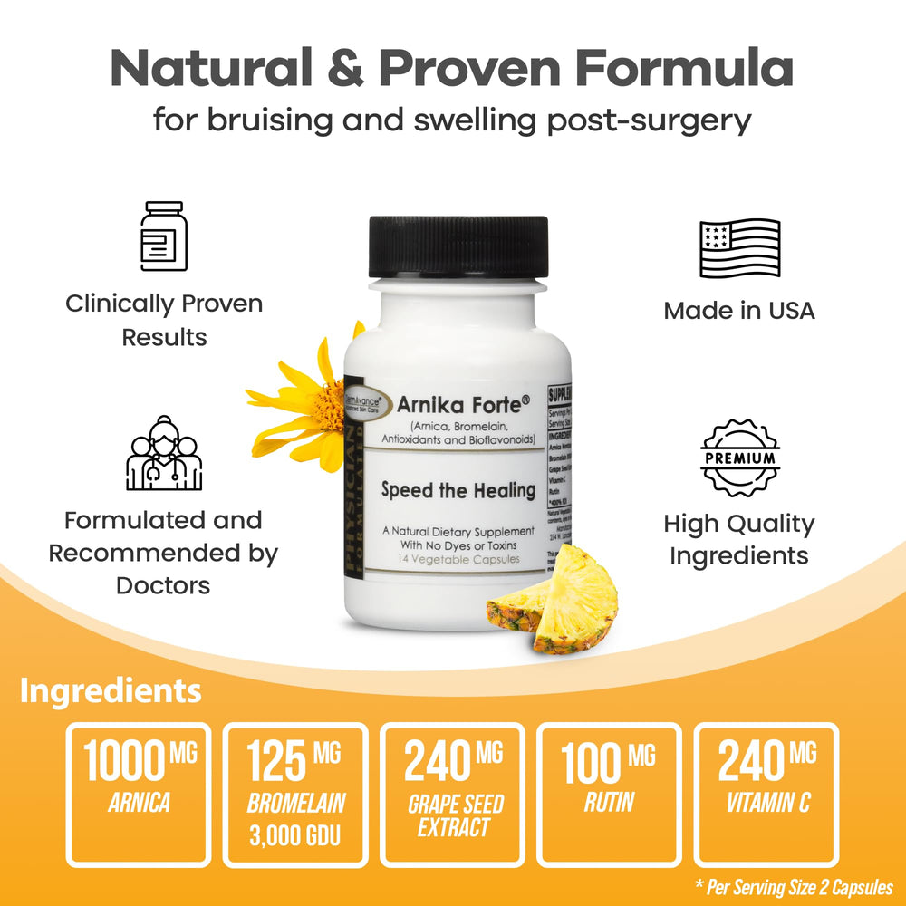 Supplement facts panel of Arnika Forte