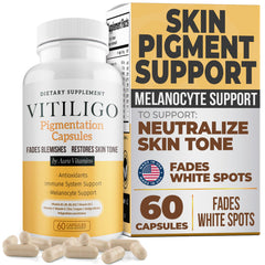 Dermawonder Vitiligo Capsules bottle and capsules