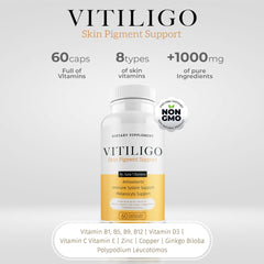Dermawonder Vitiligo Capsules with vitamins in background