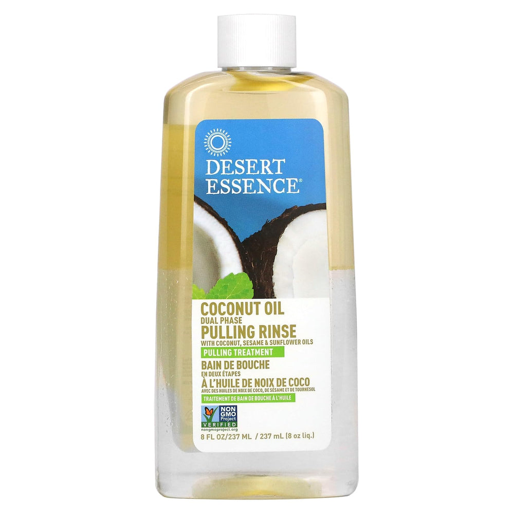 Desert Essence Coconut Oil Dual Phase Pulling Rinse - Mint, 8 fl oz