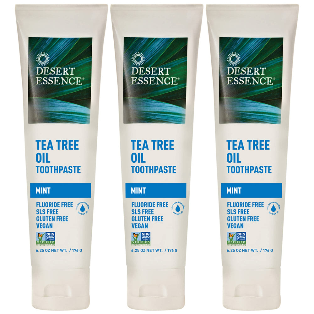 Desert Essence Tea Tree Oil Toothpaste Mint front view