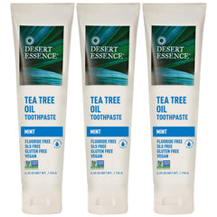 Desert Essence Tea Tree Oil Toothpaste Mint front view
