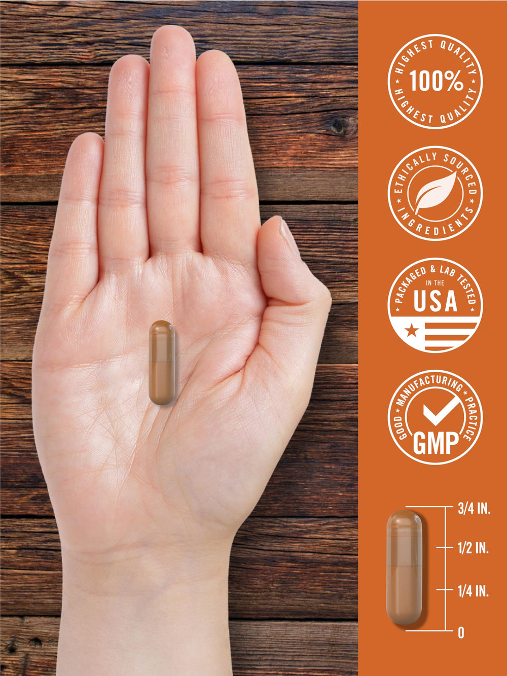 Desiccated beef liver capsules 4500mg bottle close-up