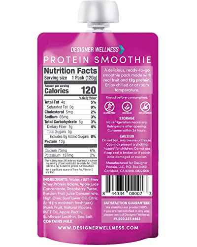 Raspberry Passion Fruit smoothie pouch close-up
