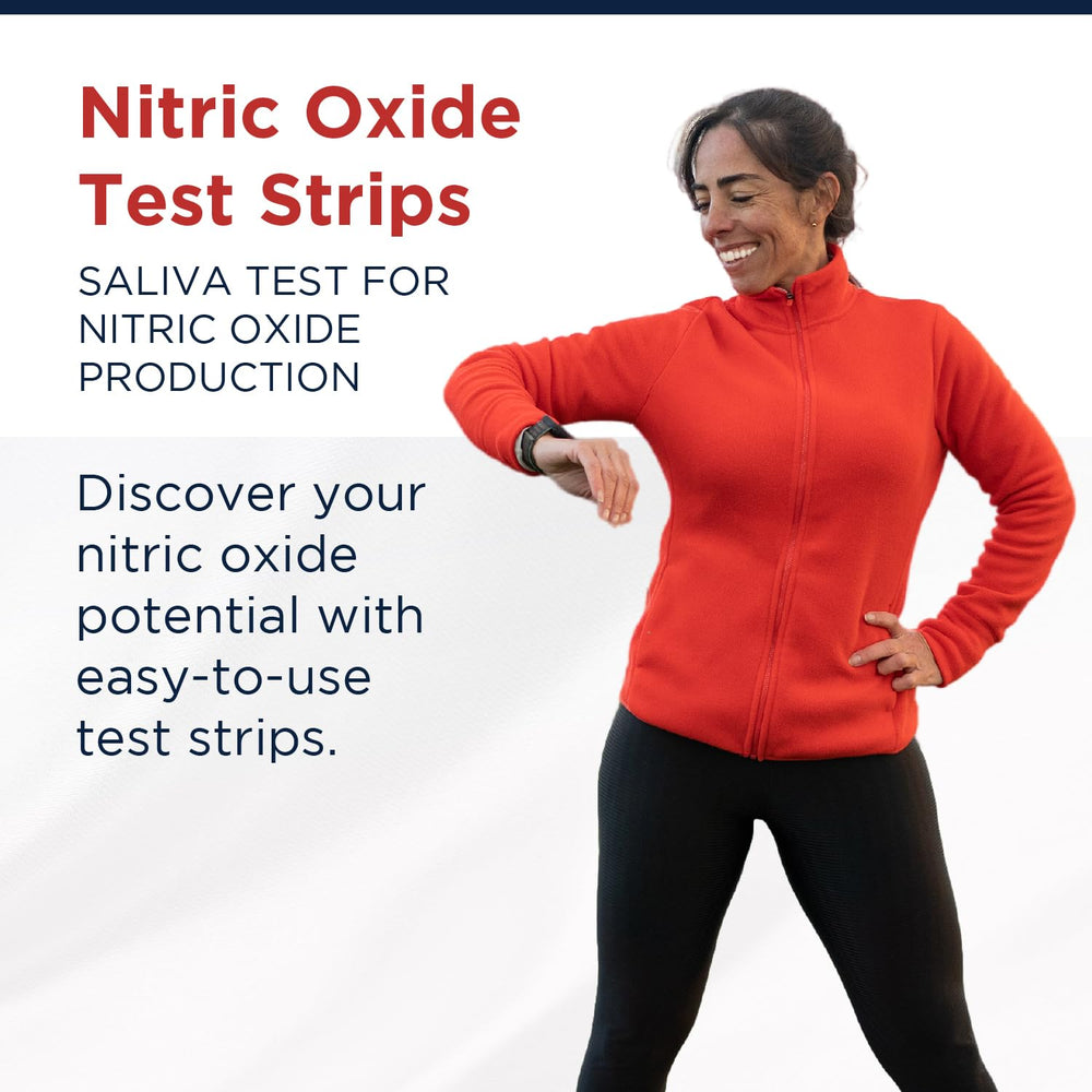 Designs for Health nitric oxide test strips tube shown for portable, on-the-go testing.