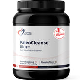 Designs for Health PaleoCleanse Plus chocolate bottle promoting detox-friendly nutrition