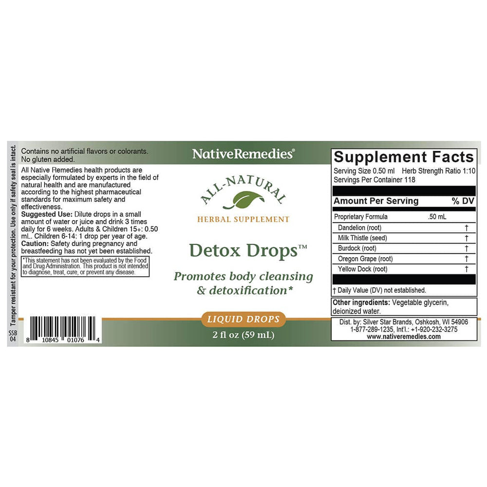 Detox Drops supporting healthy liver function