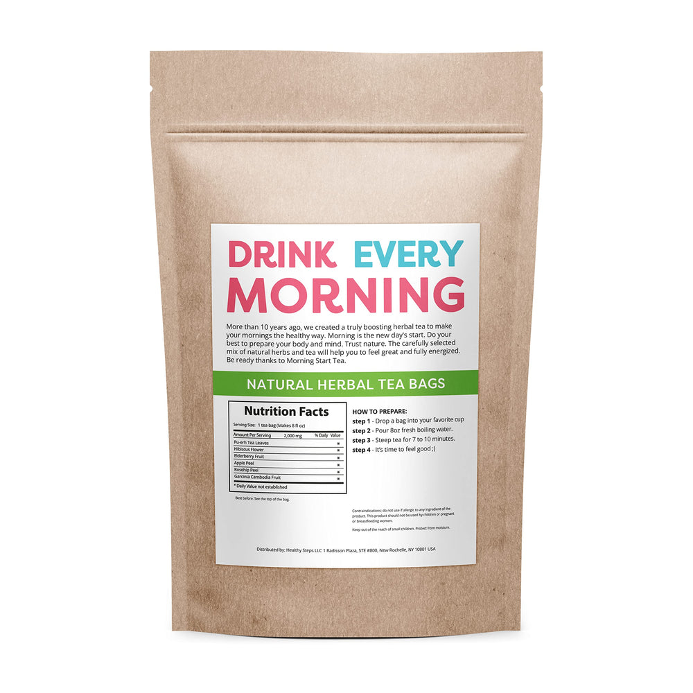 Detox Skinny Herb Tea packaging display emphasizes natural ingredients for a clean detox routine.