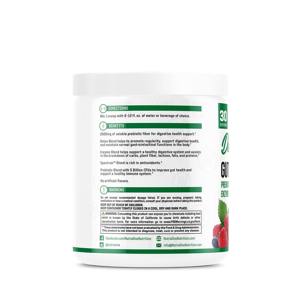 Digestive health concept with DetoxOne supporting energy