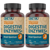 DEVA Digestive Enzymes+ bottle – all-vegan digestive enzyme supplement with herbs