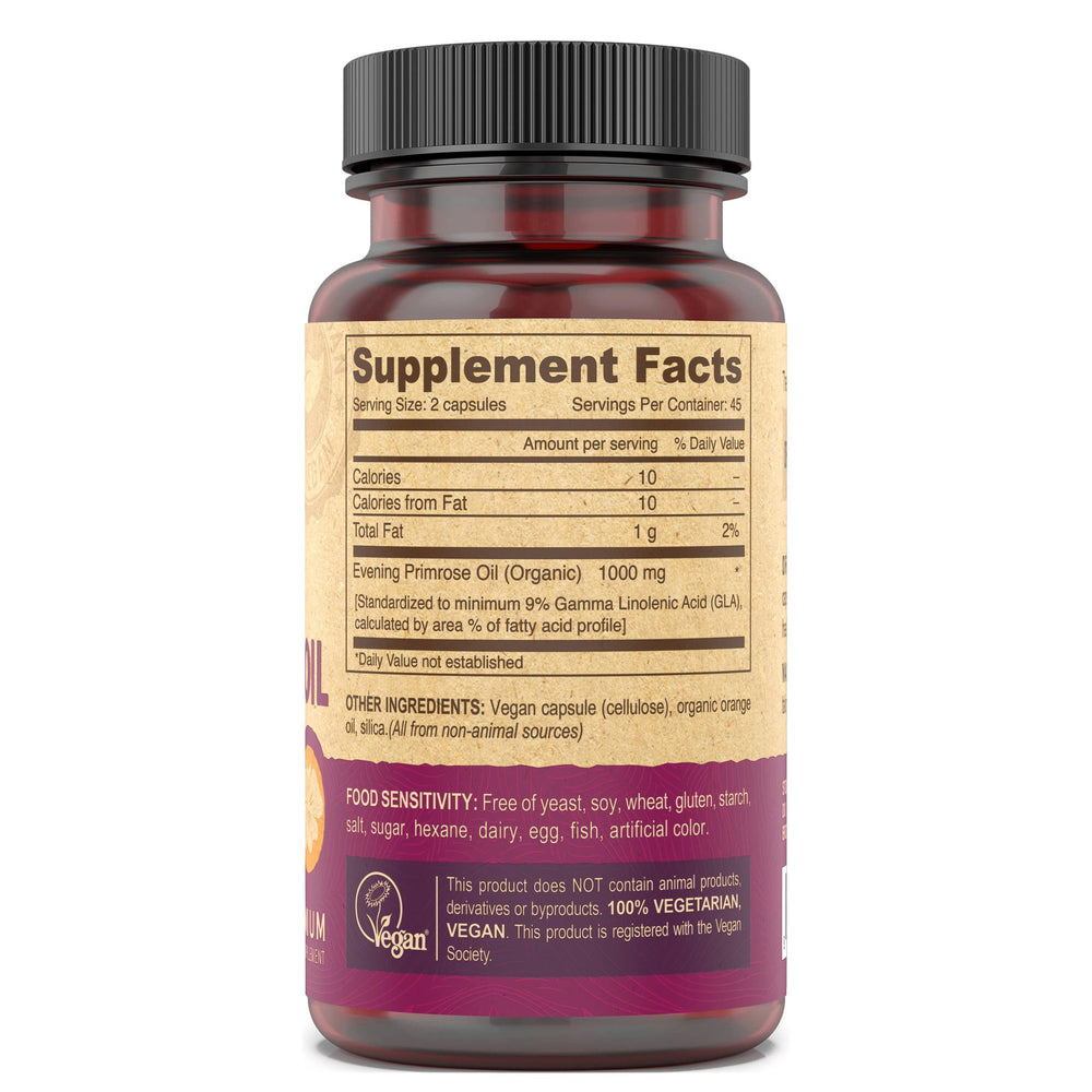 Organic cold-pressed Evening Primrose Oil ingredients