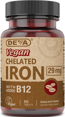 Deva Nutrition Vegan Chelated Iron bottle with 90 tablets