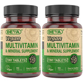 DEVA Tiny Tablets vegan multivitamin bottle label