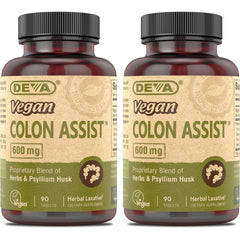 DEVA Vegan Colon Assist 90 Tabs Pack of 2 – Bottle 1 label