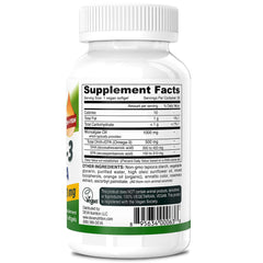 Close-up of algae-based omega-3 softgels