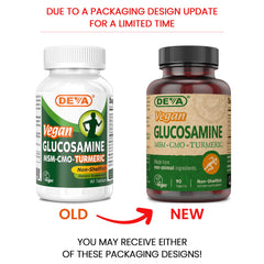Bottle image of DEVA Vegan Glucosamine-MSM-CMO & Turmeric 2-pack