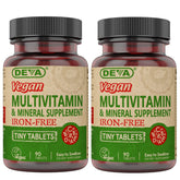 DEVA Vegan Iron-Free Multivitamin & Mineral 2-Pack bottle front