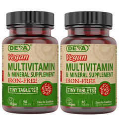 DEVA Vegan Iron-Free Multivitamin & Mineral 2-Pack bottle front