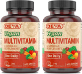 DEVA vegan multivitamin 2-pack front view with bottles