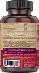 Supplement facts panel on DEVA Vegan Prenatal bottle