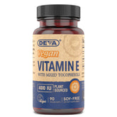 DEVA Vitamin E 400IU bottle label showing mixed tocopherols