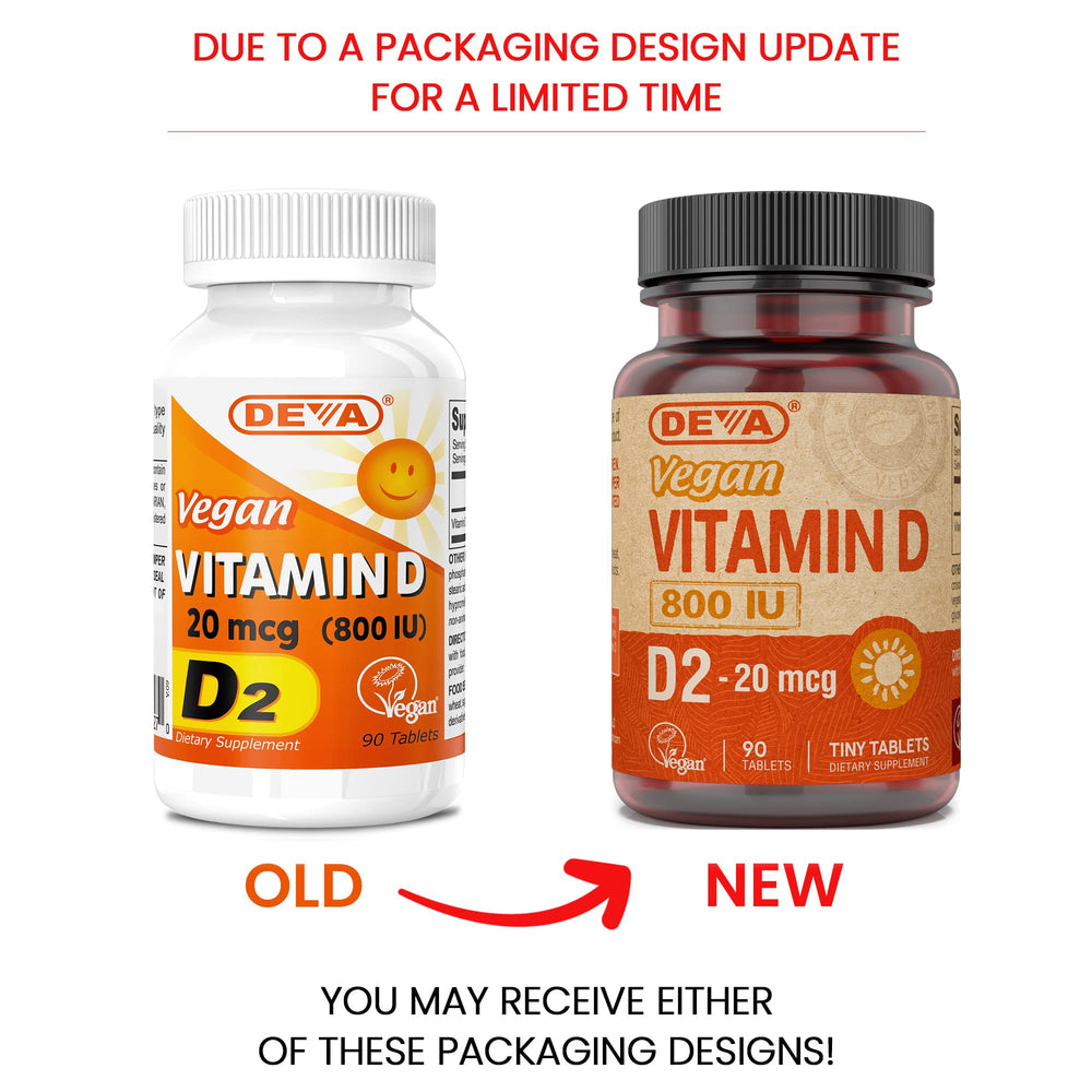 DEVA Vitamin D2 800 IU ingredients and purity labels