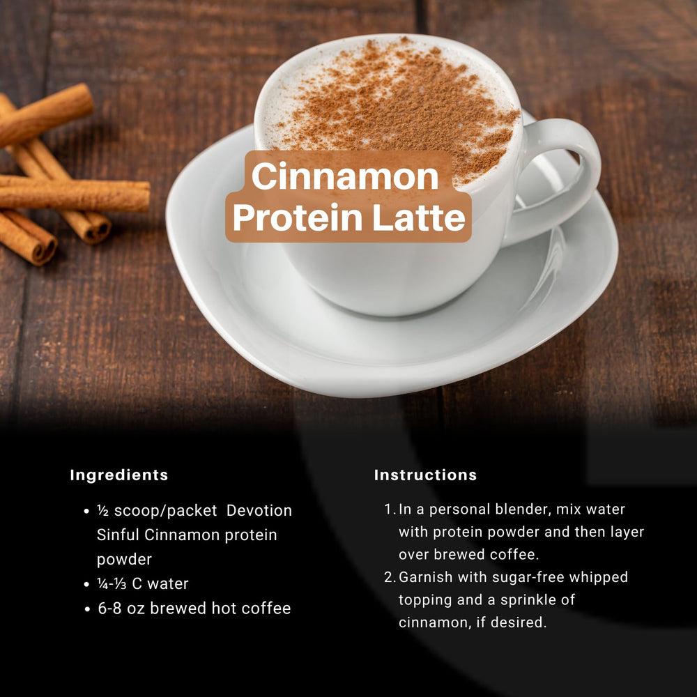 Devotion Nutrition Sinful Cinnamon energy-bites shot promotes versatile snack options between workouts.