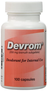 DEVROM 200mg Internal Deodorant Capsules bottle – front view