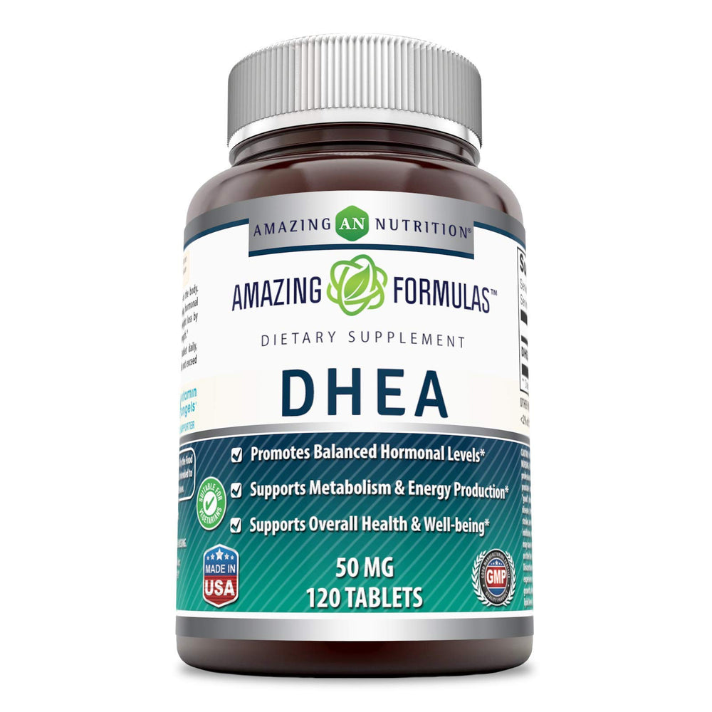 Amazing Formulas DHEA 100 mg bottle with 120 tablets