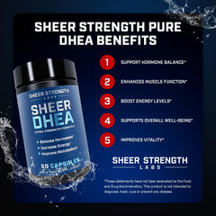 Angle view of DHEA 100mg supplement bottle