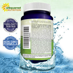 Back label detailing ingredients and third-party testing information