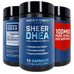 DHEA 100mg supplement bottle for men and women