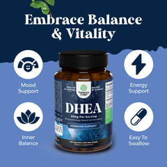 Bottle of DHEA 25mg supplement 120 count