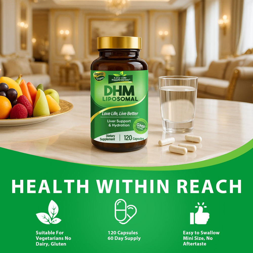 Lifestyle image of on-the-go hydration with DHM bottle