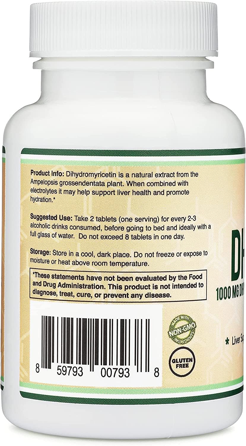 Graphic showing 1000mg DHM potency per tablet