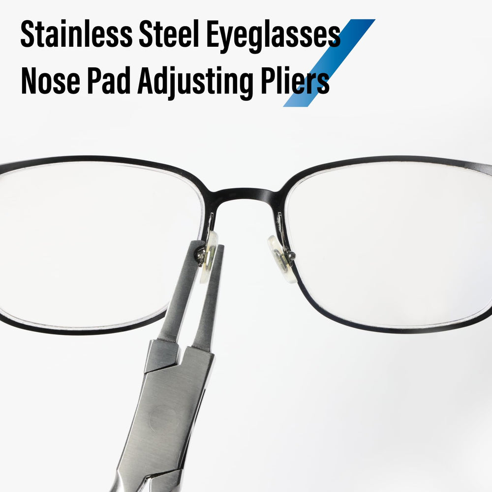 Nose pad adjusting plier compatible with titanium and stainless frames