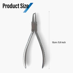 Pliers adjusting nose pads on metal eyeglasses frame
