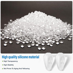 Push-in slip-on silicone nose pads for eye hospital use