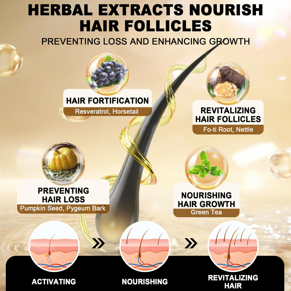 Hair strands illustrating regrowth and thicker hair