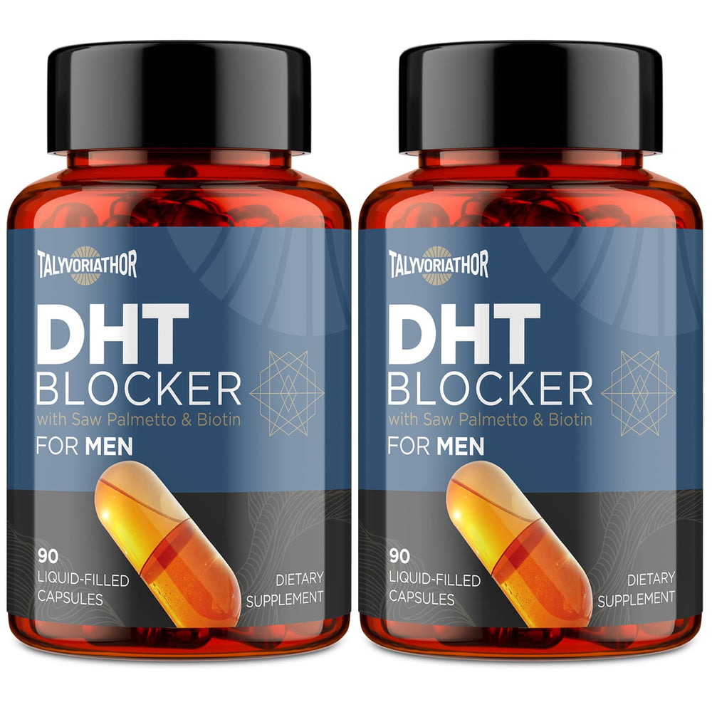 Front bottle of DHT Blocker for Men with Saw Palmetto & Biotin label